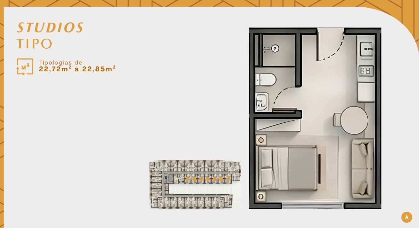 Studio Tipo 22,72m²